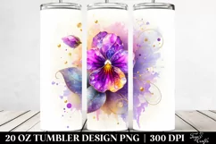 20 Oz Tumbler Sublimation | Colorful Violet with Gold Product Image 2