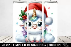 Cute Baby Unicorn with Santa Clipart Product Image 2
