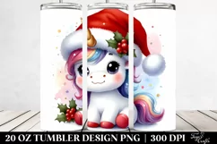 Cute Baby Unicorn with Santa Clipart Product Image 2