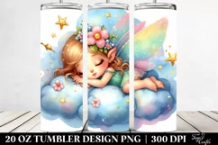 Colorful Fairy Napping on Cloud 20 Oz Tumbler Product Image 2