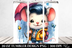 Cute Baby Mouse with Cool Haircut, Transparent 20 Oz Tumbler Product Image 2