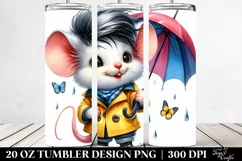 Cute Baby Mouse with Cool Haircut, Transparent 20 Oz Tumbler Product Image 2