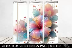 Abstract Shiny Hibiscus Clipart, Transparent 20 Oz Tumbler Product Image 2