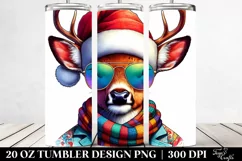 Whimsical Deer Portrait with Vibrant Colors | 20 oz Tumbler Product Image 2