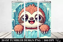 Cute Christmas Sloth Clipart, Transparent 20 Oz Tumbler Product Image 2