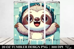 Cute Christmas Sloth Clipart, Transparent 20 Oz Tumbler Product Image 2