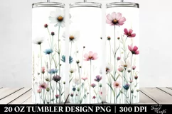 Watercolor Flowers Tall | 20 oz Tumbler Product Image 2