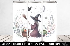 Simple Witch Watercolor Image | 20 oz Tumbler Product Image 2
