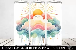 Colorful Vintage Cloud 20 Oz Tumbler Product Image 2