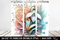 Wooden Small Stained Snowdrop 20 Oz Tumbler Product Image 2