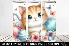 Whimsical Cute Cat Clipart, Transparent 20 Oz Tumbler Product Image 2