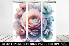 Beautiful Ranunculus Art with Shiny Finish | 20 oz Tumbler Product Image 2