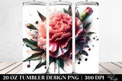 20 Oz Tumbler Sublimation | Carnation with Watercolor Product Image 2