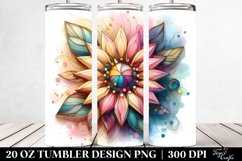 Abstract Sunflower, Transparent 20 Oz Tumbler Product Image 2