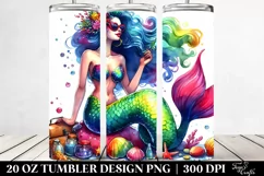 Sitting Mermaid Drawing | 20 oz Tumbler Product Image 2