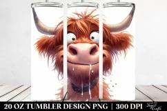 Simple Funny Expressive Highland Cow Tumbler Product Image 2