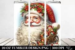 Whimsical Santa Portrait Clipart, Transparent 20 Oz Tumbler Product Image 2