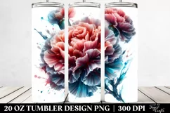 20 Oz Tumbler Sublimation | Material Floral Splash Design Product Image 2