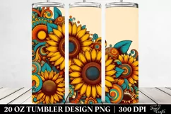 Vibrant Retro Sunflowers | 20 oz Tumbler Product Image 2
