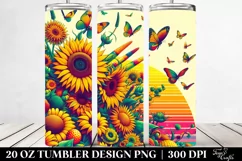 Vibrant Retro Sunflowers | 20 oz Tumbler Product Image 2