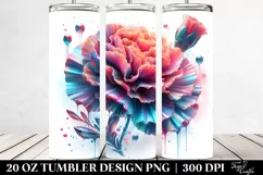 20 Oz Tumbler Sublimation | Material Floral Splash Design Product Image 2