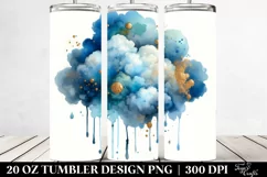 Colorful Blueis Watercolor Cloud | 20 Oz Tumbler Product Image 2