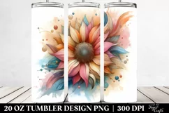Charming Stained Sunflower Art in Pastel | 20 oz Tumbler Product Image 2