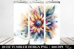 Charming Stained Sunflower Art in Pastel | 20 oz Tumbler Product Image 2