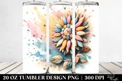 Charming Stained Sunflower Art in Pastel | 20 oz Tumbler Product Image 2