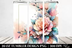 Abstract Camellia Watercolor, Transparent 20 Oz Tumbler Product Image 2