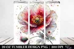 20 Oz Tumbler Sublimation | Detailed Material Floral Poppy Product Image 2