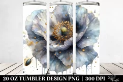 20 Oz Tumbler Sublimation | Detailed Material Floral Poppy Product Image 2