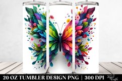 Abstract Butterfly Plant Leaves 20 oz Tumbler Design Product Image 2
