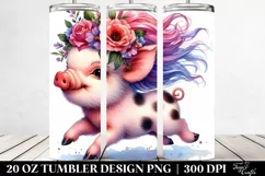 Proud Pig with Floral Wreath 20 Oz Tumbler Product Image 2