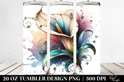 20 Oz Tumbler Sublimation | Wooden Material Calla Lily Product Image 2
