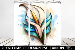 20 Oz Tumbler Sublimation | Wooden Material Calla Lily Product Image 2