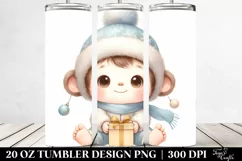 Pastel Baby Monkey in Winter Clothes | 20 oz Tumbler Product Image 2