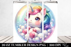 Watercolor Unicorn Bubble Tumbler Product Image 2