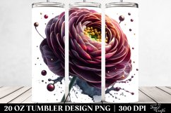 20 Oz Tumbler Sublimation | Material Floral Splash Design Product Image 2