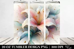 Abstract Lily Watercolor, Transparent 20 Oz Tumbler Product Image 2