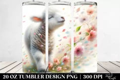 Lamb Tumbling with Spring Petals | 20 Oz Tumbler Product Image 2