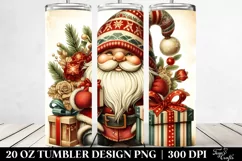 Retro Christmas Gnome Clipart, Transparent 20 Oz Tumbler Product Image 2