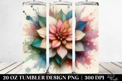 Pastel Dahlia Artwork, Transparent 20 Oz Tumbler Product Image 2