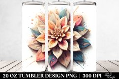 Abstract Stained Dahlia, Transparent 20 Oz Tumbler Product Image 2
