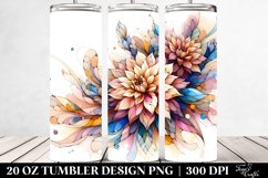 Pastel Dahlia Design, Transparent 20 Oz Tumbler Product Image 2