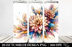 Pastel Dahlia Design, Transparent 20 Oz Tumbler Product Image 2