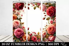 sWatercolor Red Rose Frame 20 Oz Tumbler Product Image 2
