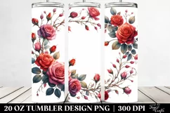 sWatercolor Red Rose Frame 20 Oz Tumbler Product Image 2