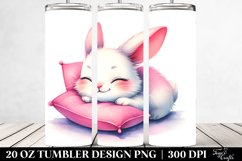 Watercolor Smiling Bunny Pillow Tumbler Product Image 2