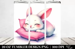 Watercolor Smiling Bunny Pillow Tumbler Product Image 2